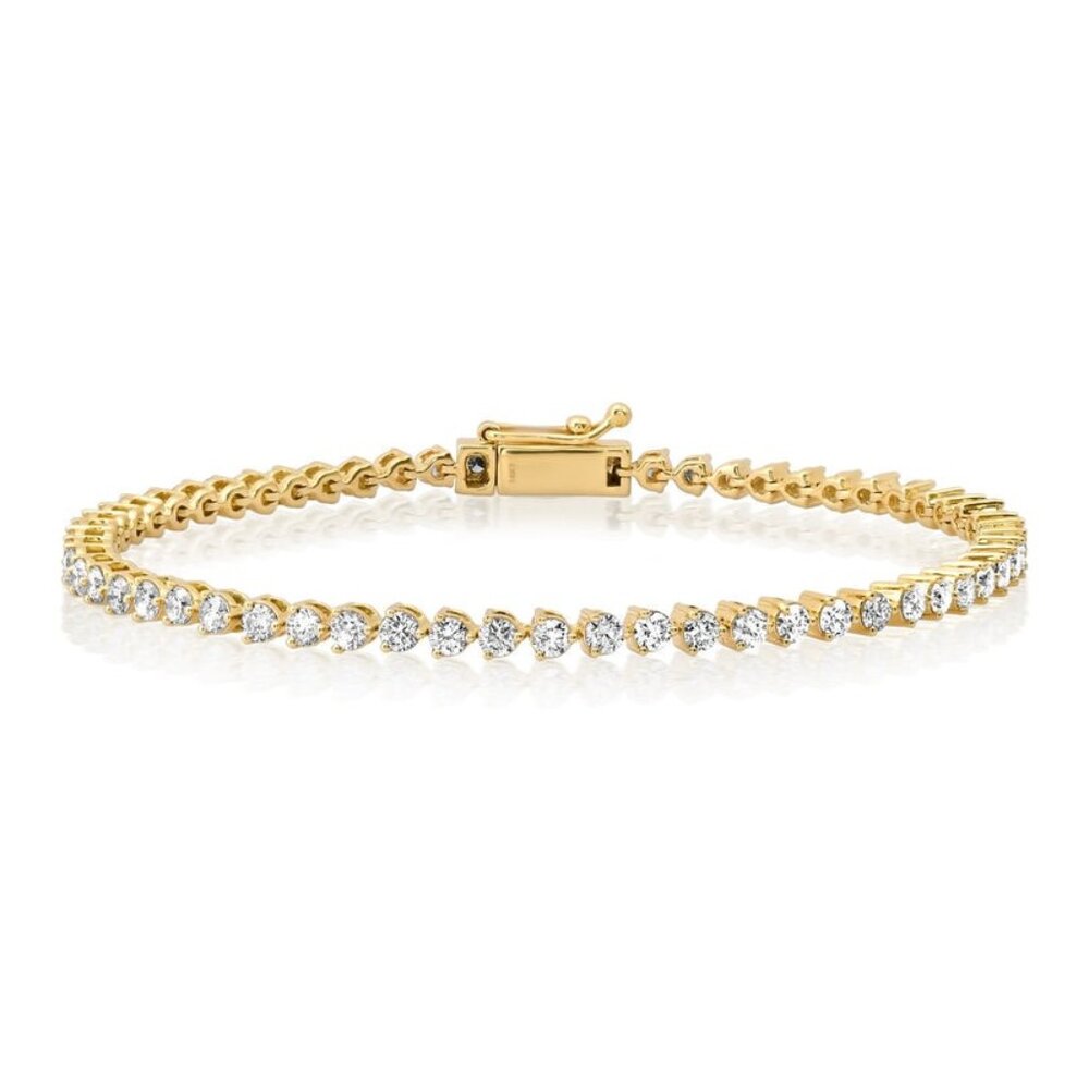 Glamour Pulse 14K (or 18k upon request) Yellow Gold Diamond Tennis Bracelet